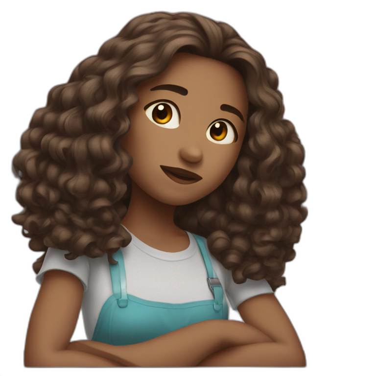 brown-haired girl alone emoji