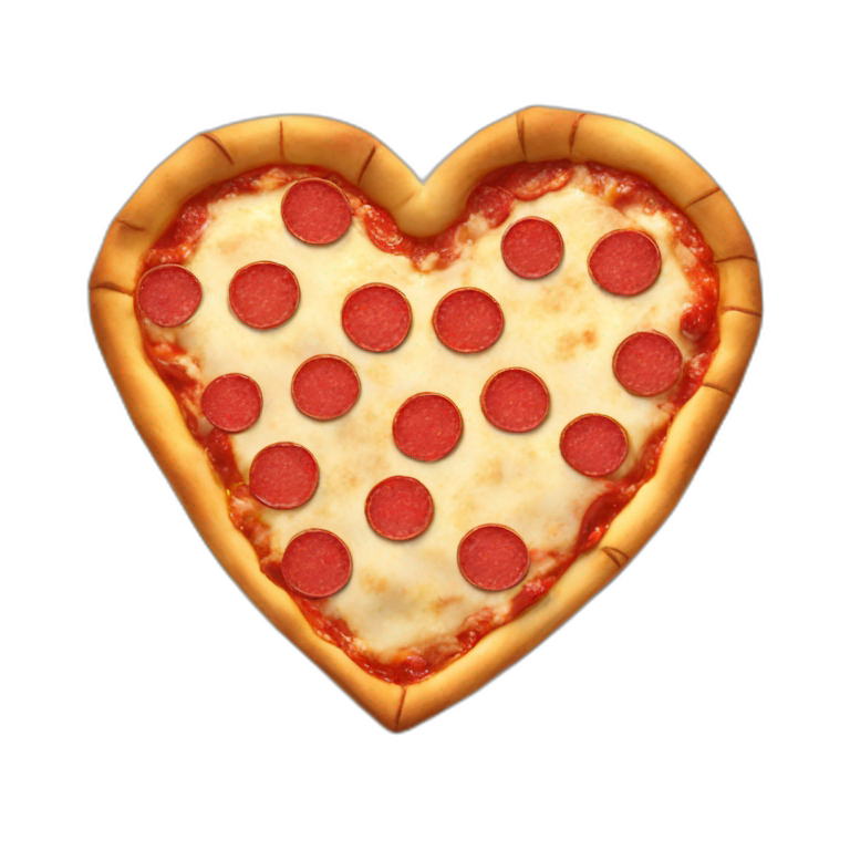 Pizza pie in shape of heart emoji