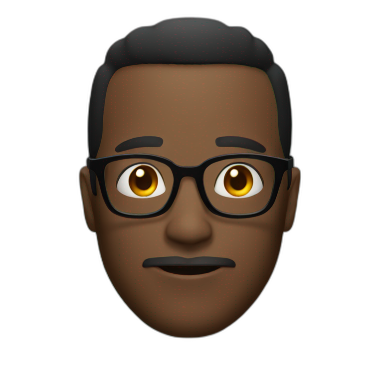 black glasses men emoji