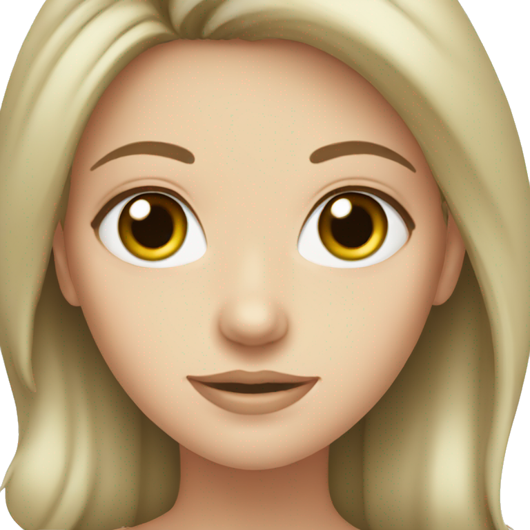 white girl with brown hair green eyes  emoji