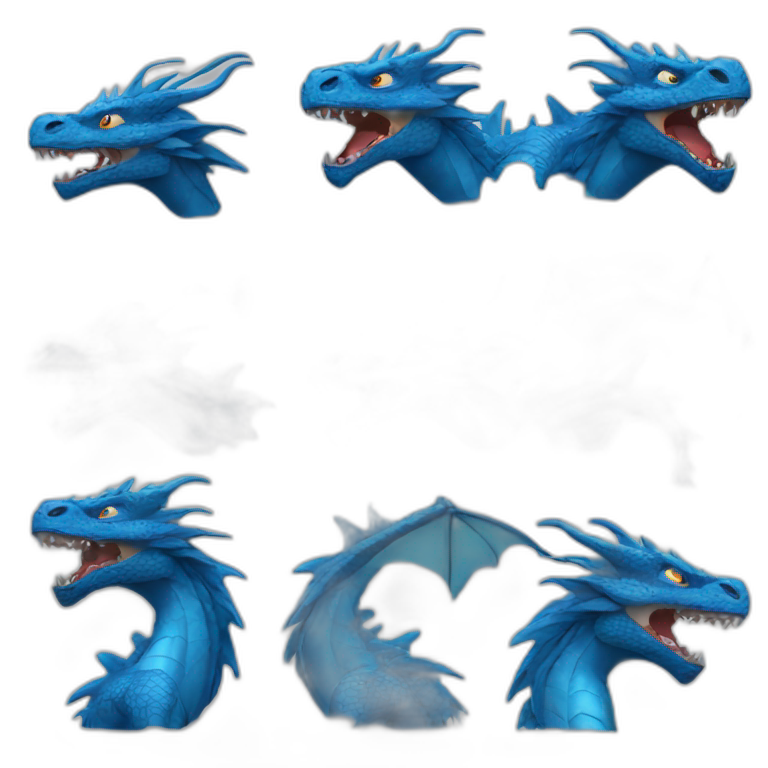 Angry blue dragon emoji