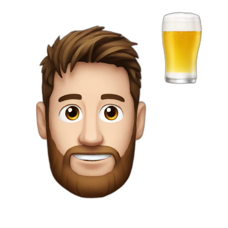 Messi drink a beer emoji
