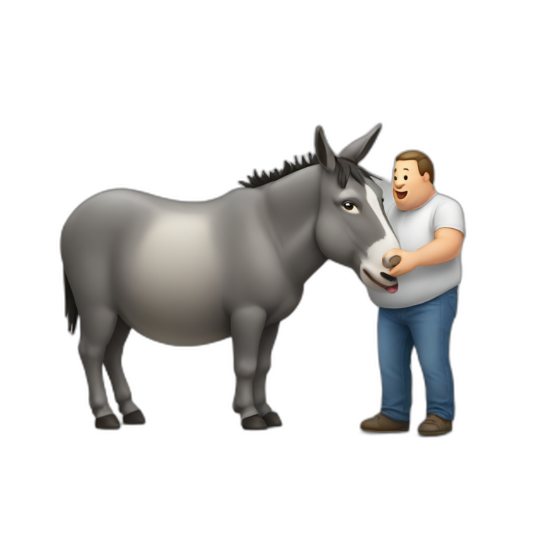fat man eating a donkey emoji