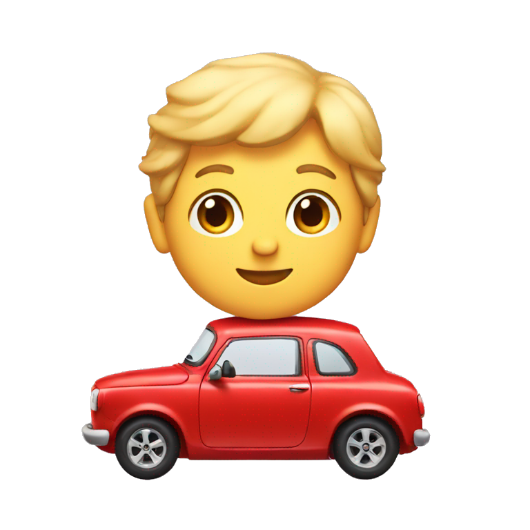 friendly little red car emoji