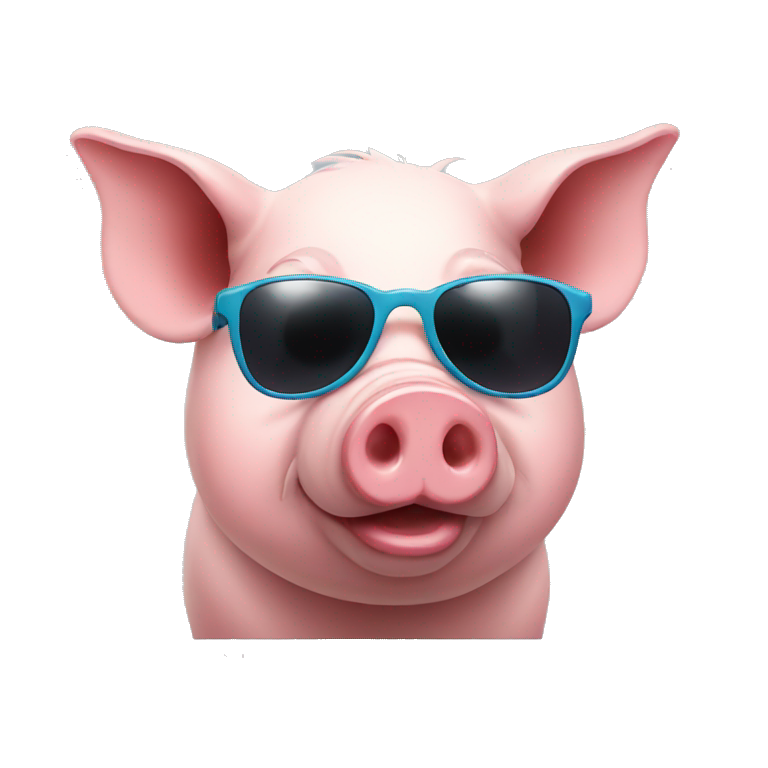 Pig wearing sunglasses  emoji