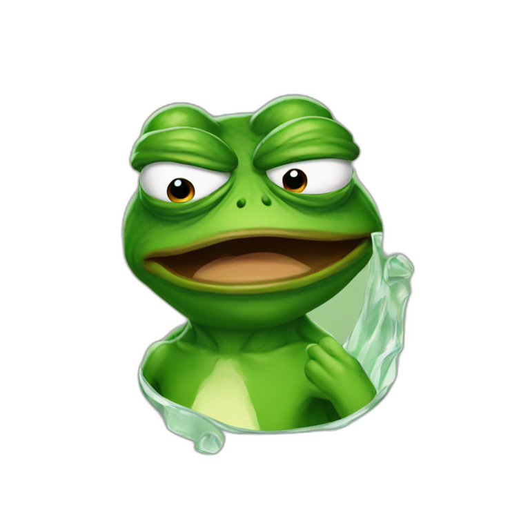 pepe frog with glass angry emoji