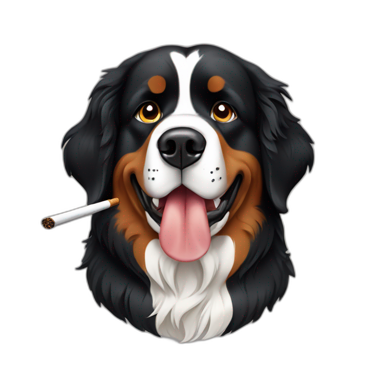 bernese mountain dog smoking emoji