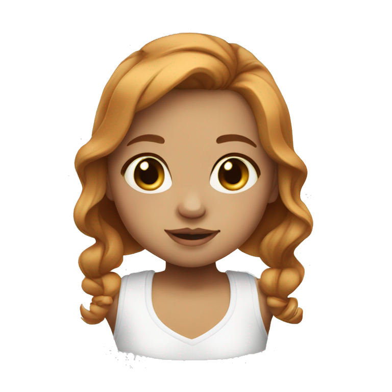 Cute caramel hair white skin baby girl emoji