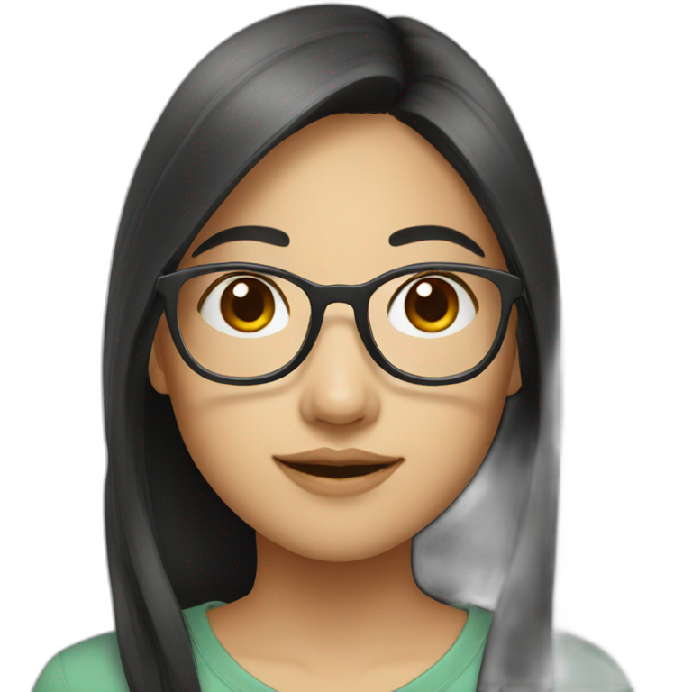 Asian girl with glasses emoji