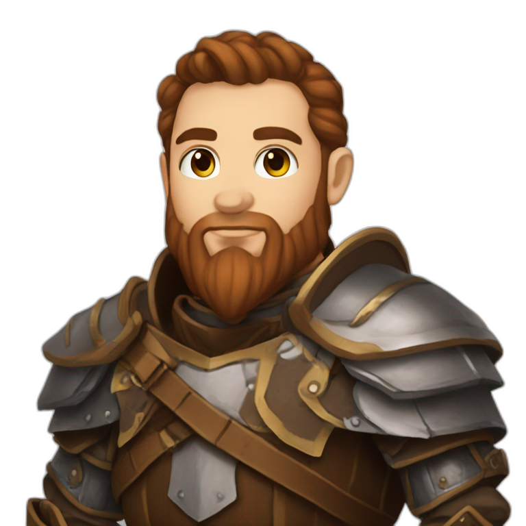 Dnd Dwarf cleric brown hair plate armor emoji