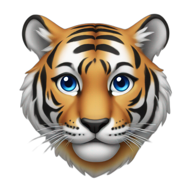 tiger with blue eye emoji
