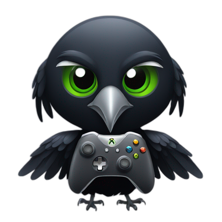 Crow holding xbox controller emoji