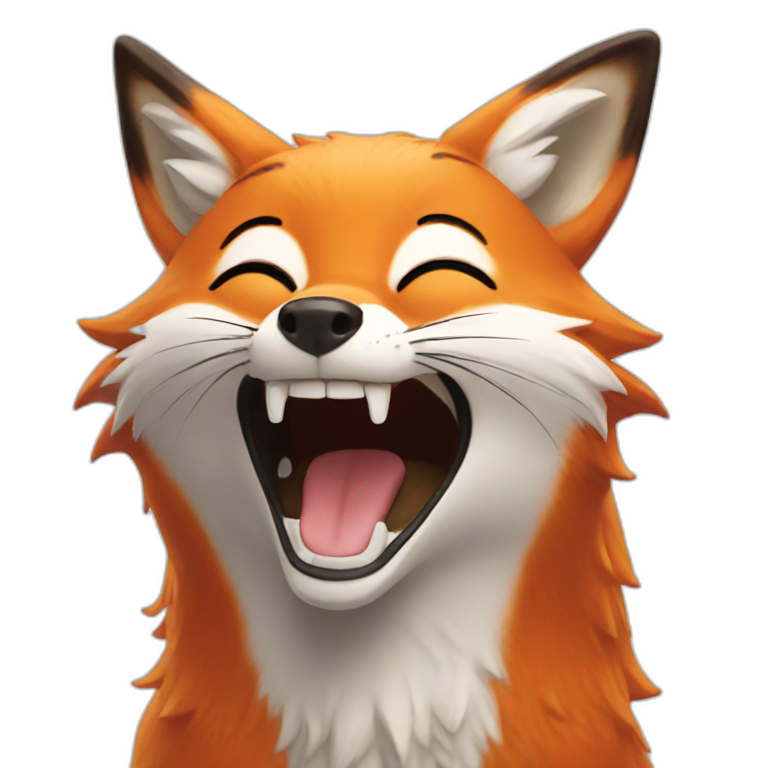 Fox laughing out loud  emoji
