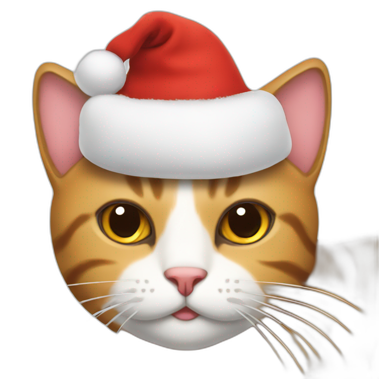 Christmas hat cat emoji