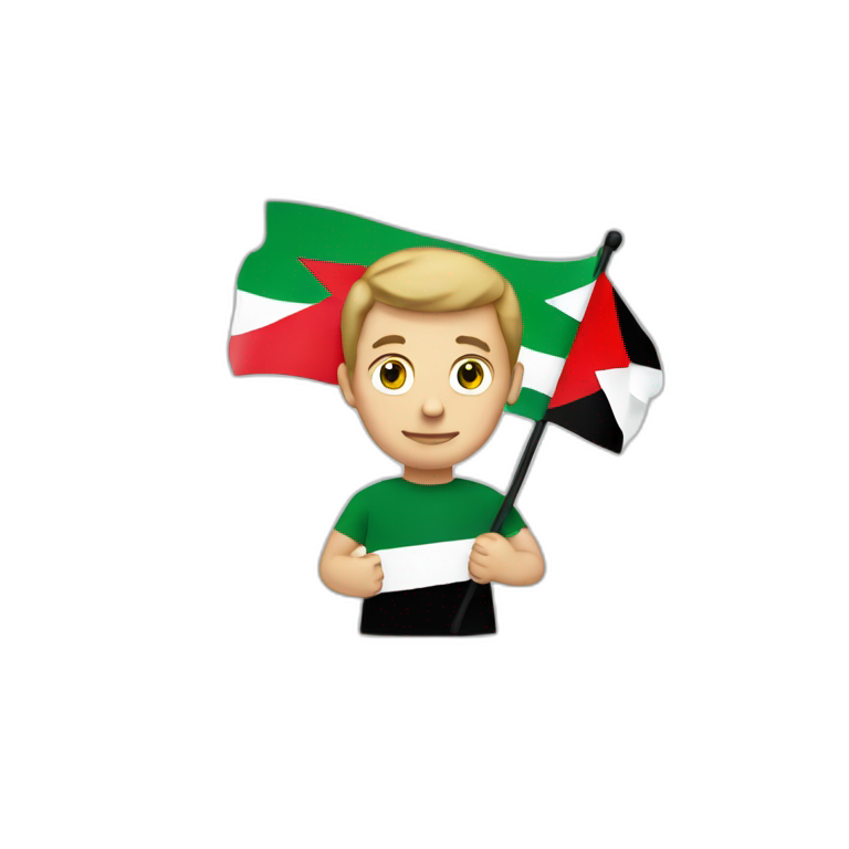 white men holding palestine flag emoji