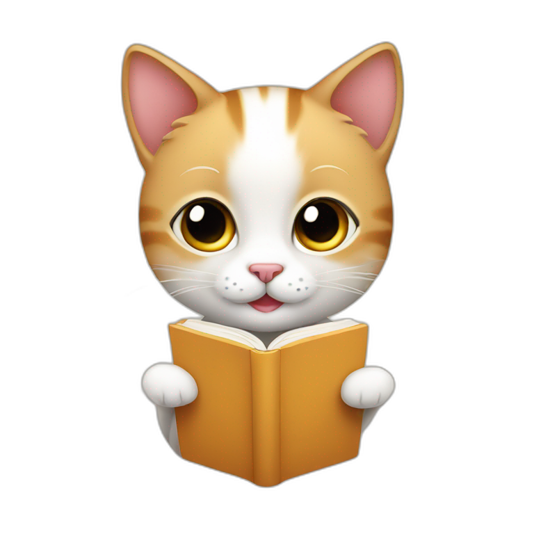 Cute little cat read emoji