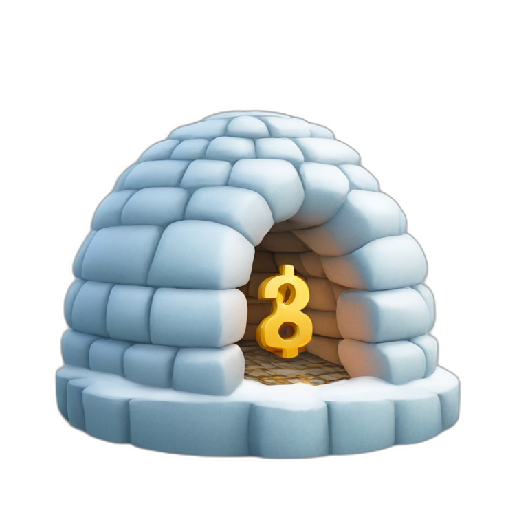 igloo with dollar sign emoji