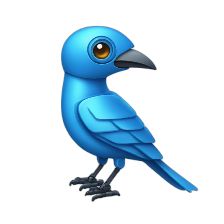 A blue robot bird emoji