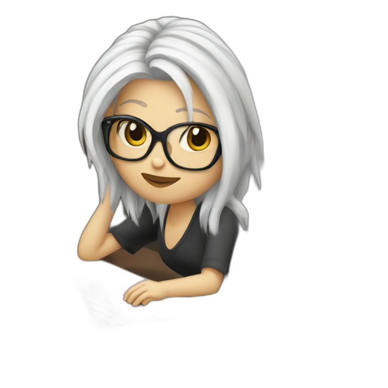 it-programmer-girl-white-hair-macbook emoji