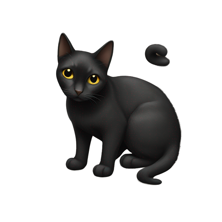 mysterious black cat indoors emoji
