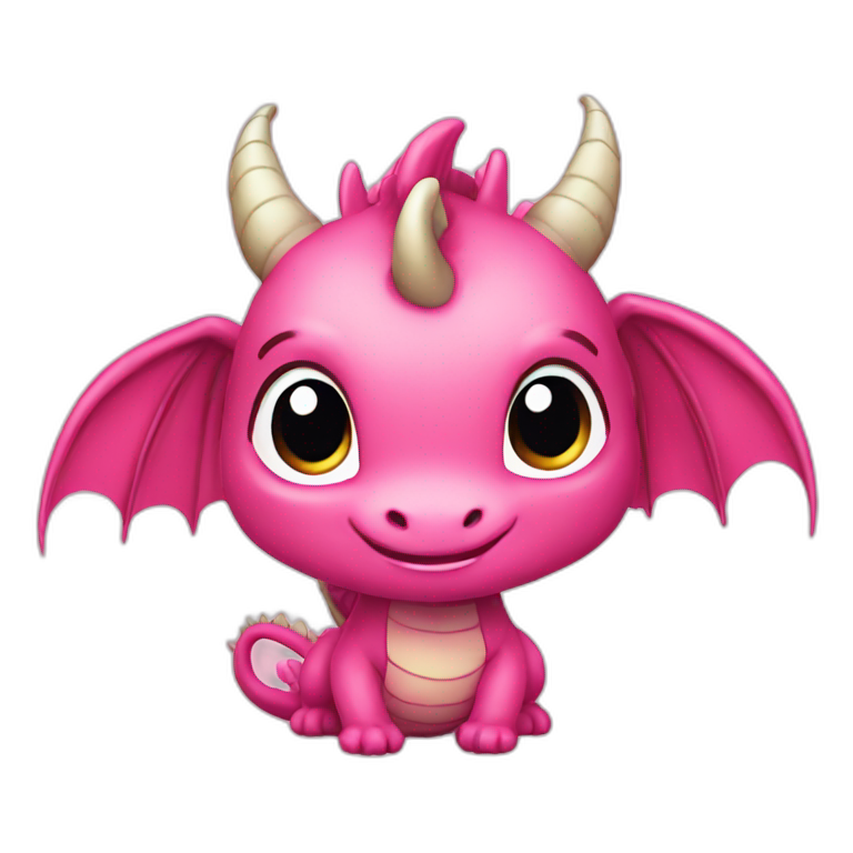 dragon cute pink heartshape emoji