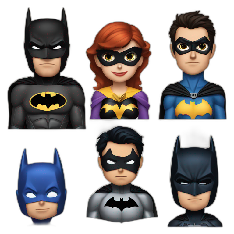 batman batgirl robin nightwing emoji