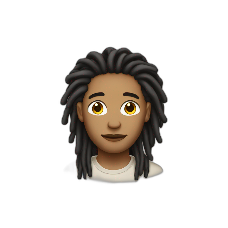 light skin black man with locs emoji