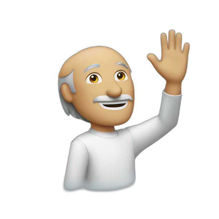 Steve Jobs waving hand emoji