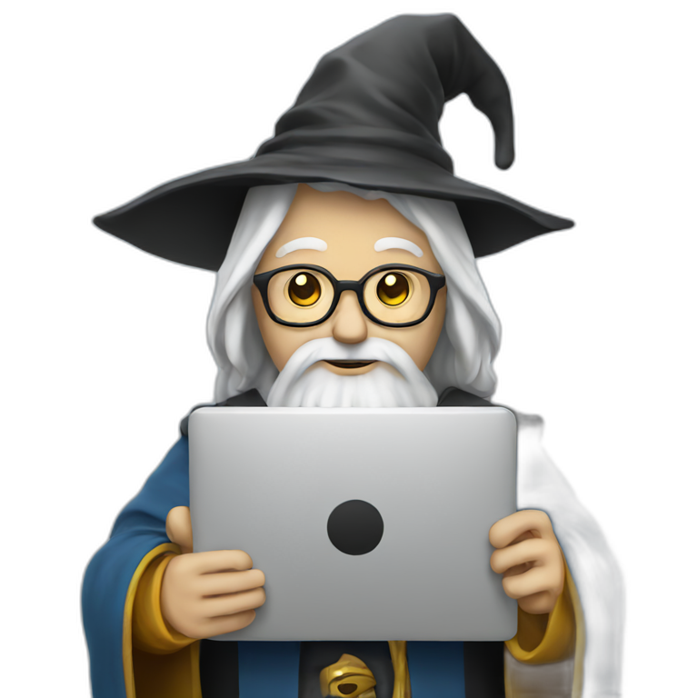 wizard holding laptop emoji