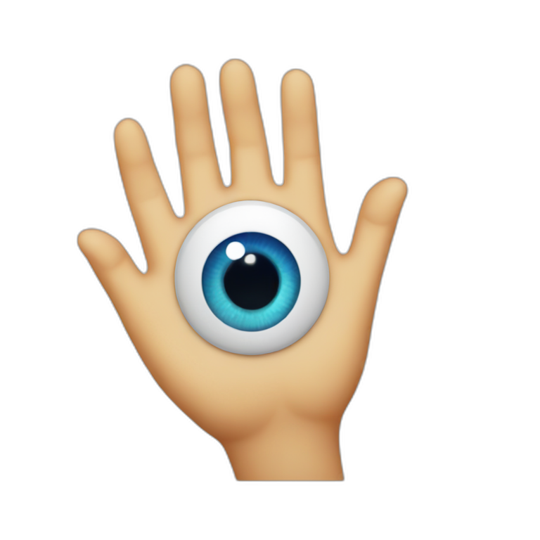 Hand with evil eye emoji