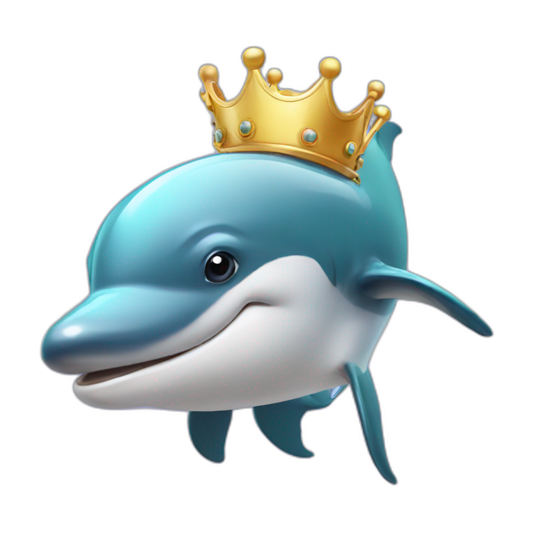 A dolphin with a crown  emoji