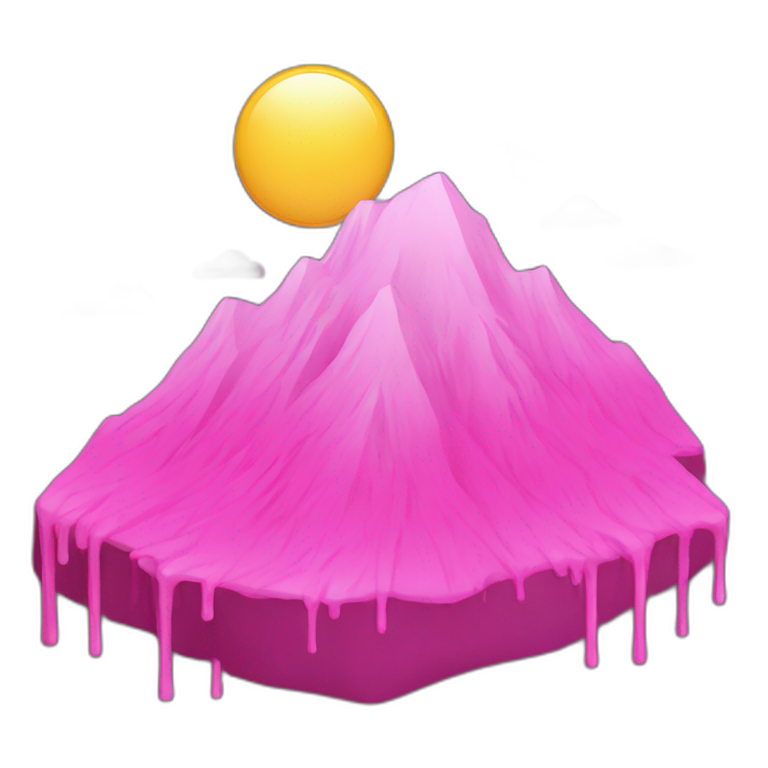 Pink mountain and pink rain emoji