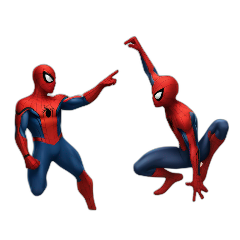 spider man pointing at spiderman emoji