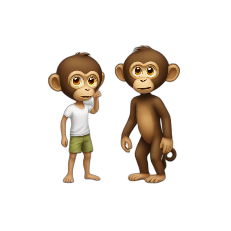 monkey versus human emoji