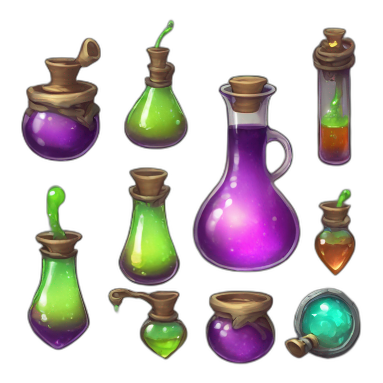 alien potion scifi roguelike rpg style inspired by slay thee spire emoji