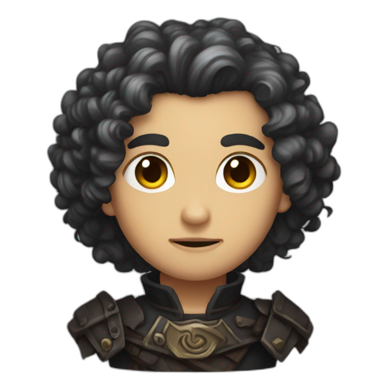 curly dark hair dungeon master emoji