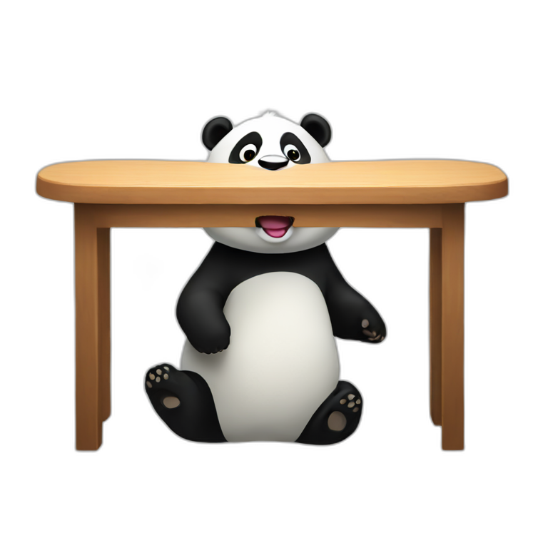 cartoon panda table flip emoji