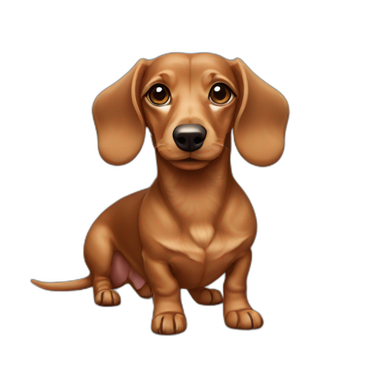 Light brown curly-haired dachshund emoji