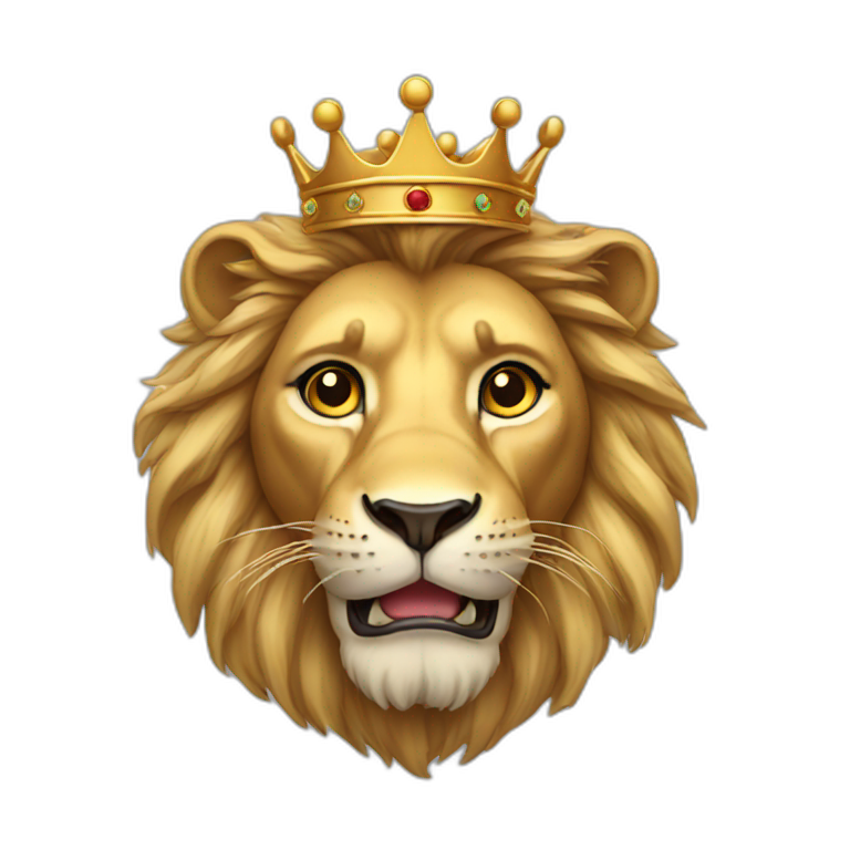 lion with a golden crown emoji