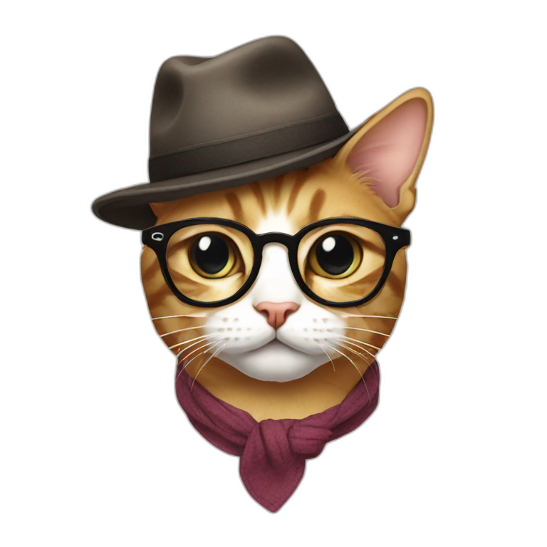 hipster cat emoji