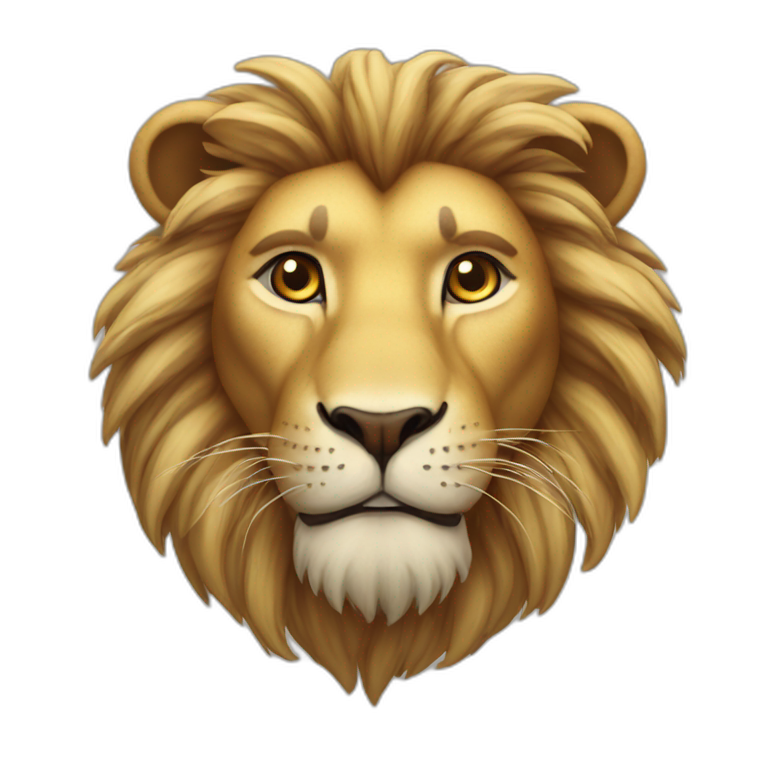 Lion sur un emoji
