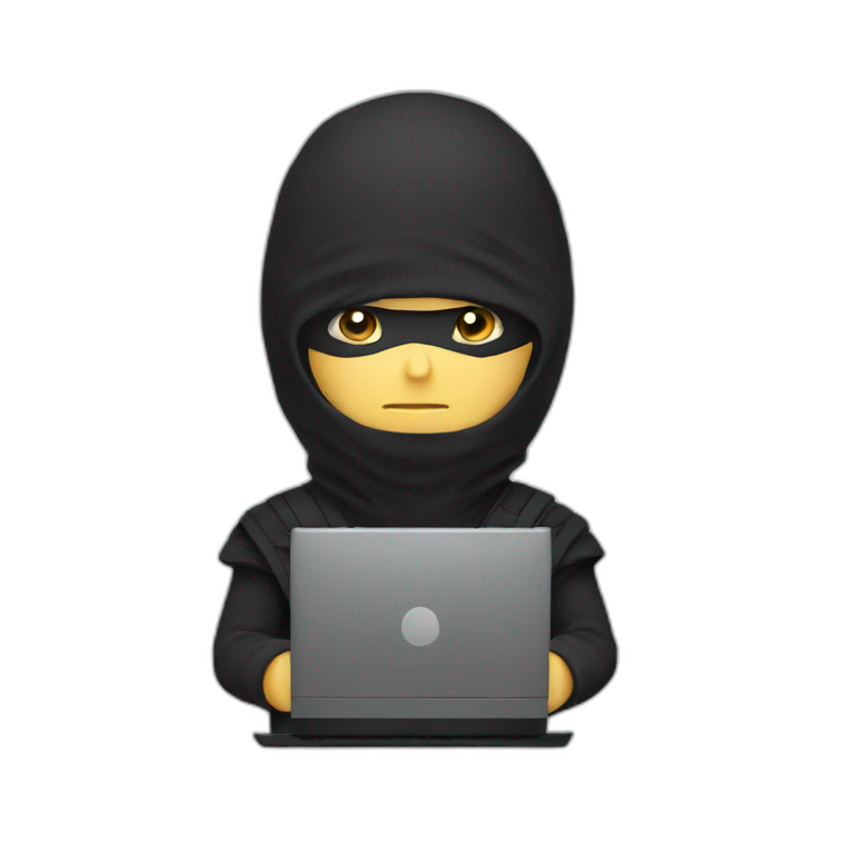 ninja with computer emoji