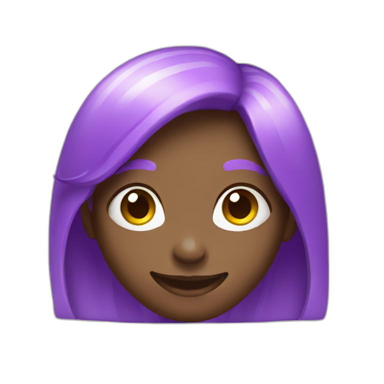 Purple girl smiling emoji