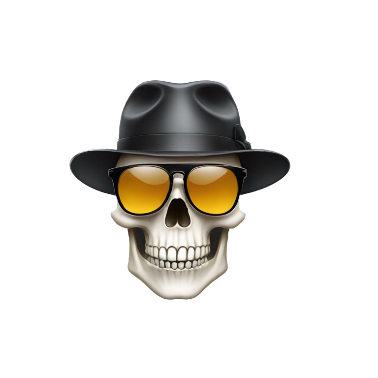 Skull with sunglasses and a hat emoji