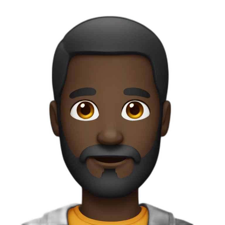 Dark skinned man with beard emoji