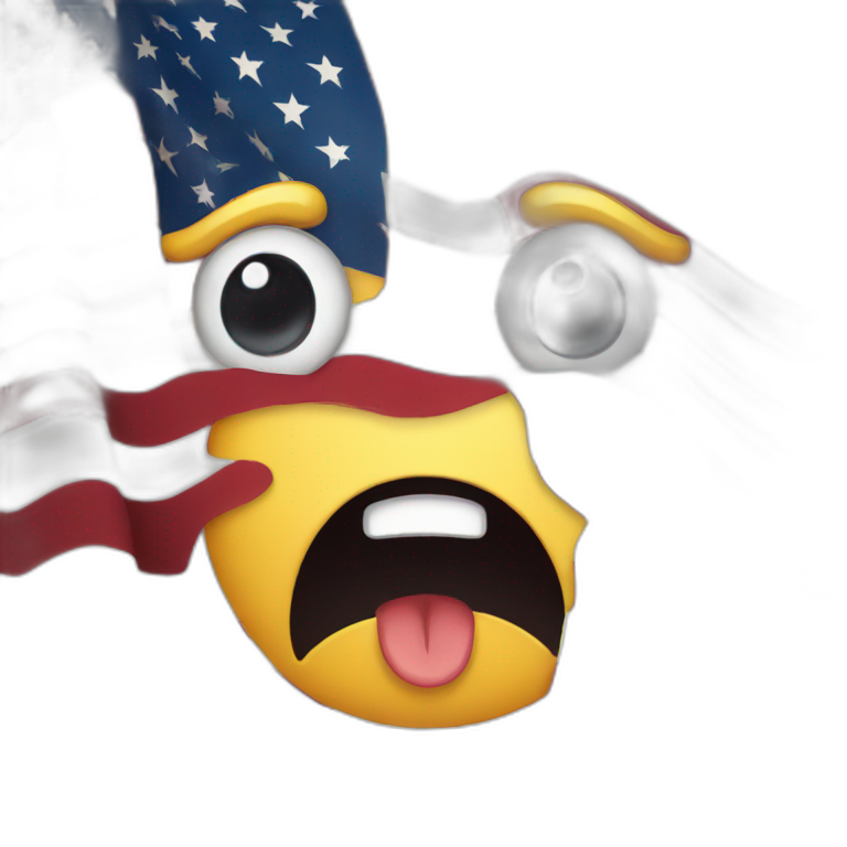 shocked face American flag  emoji