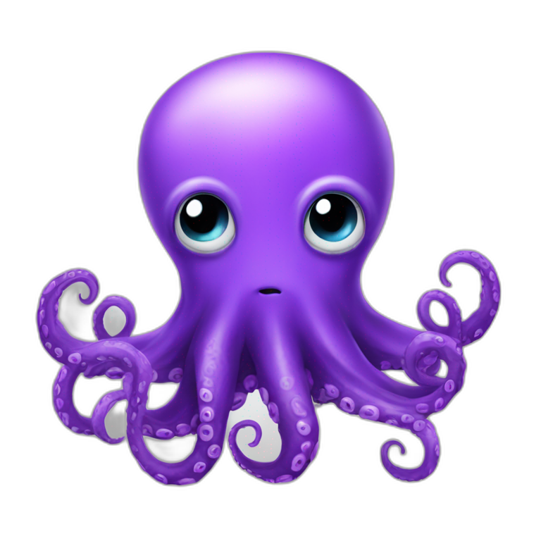 Cute purple geek Octopus emoji