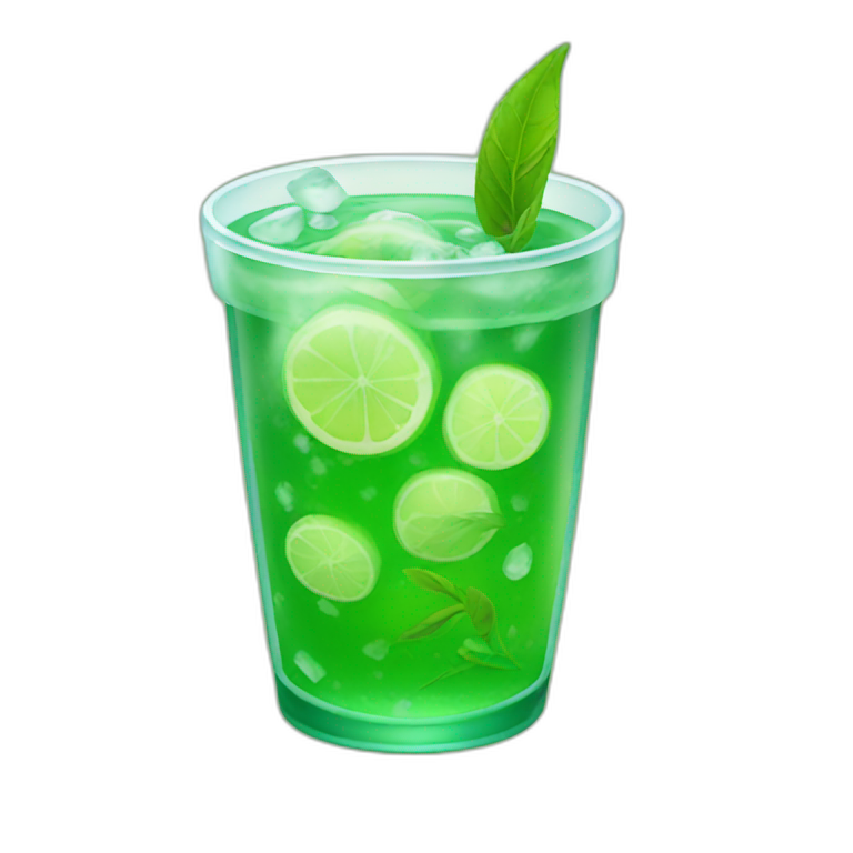 Iced green tea emoji