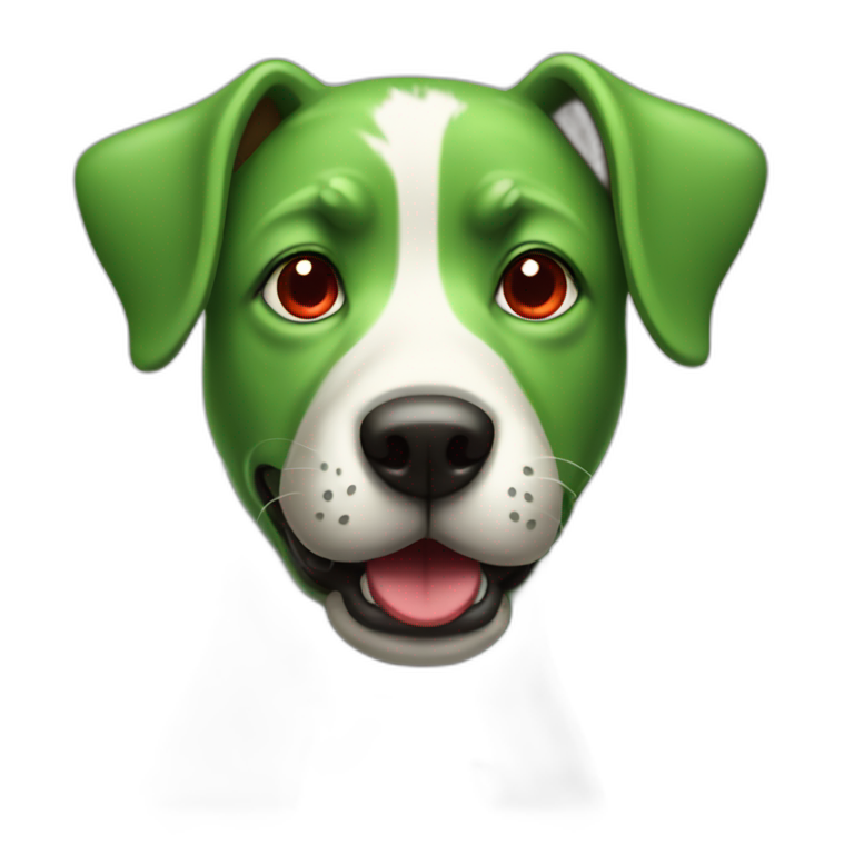 Green dog with red nose emoji