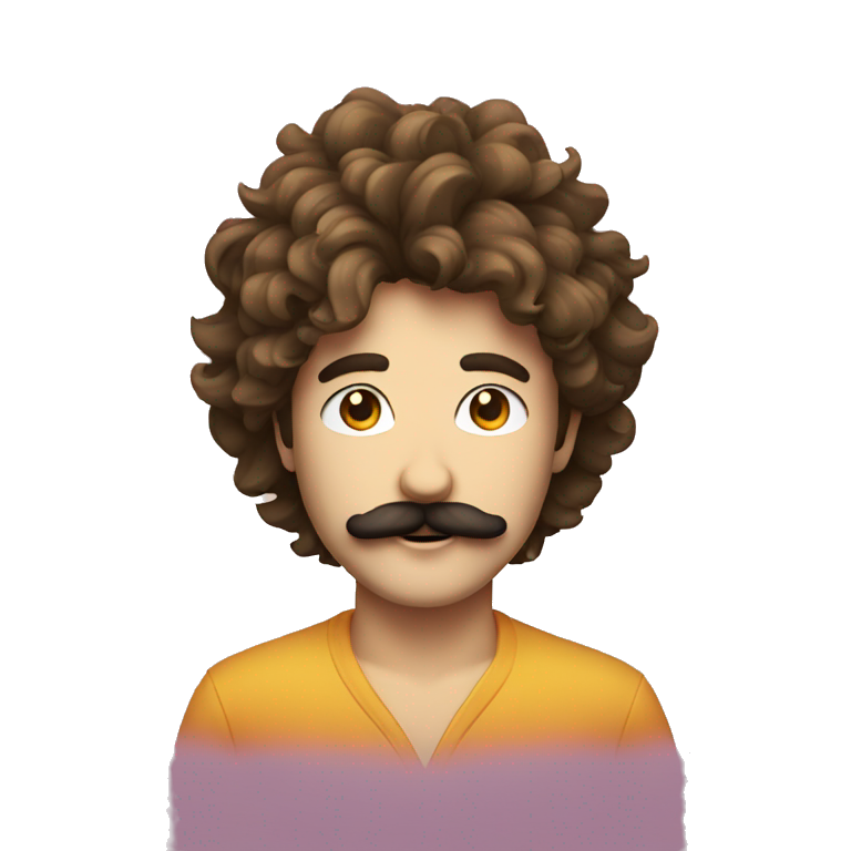 disco boy with shaggy hair and moustache emoji